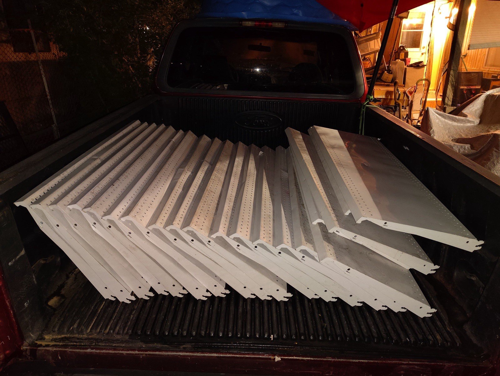20 White Perforated Metal Gondola Shelf Brackets Lot, Wall Mountable