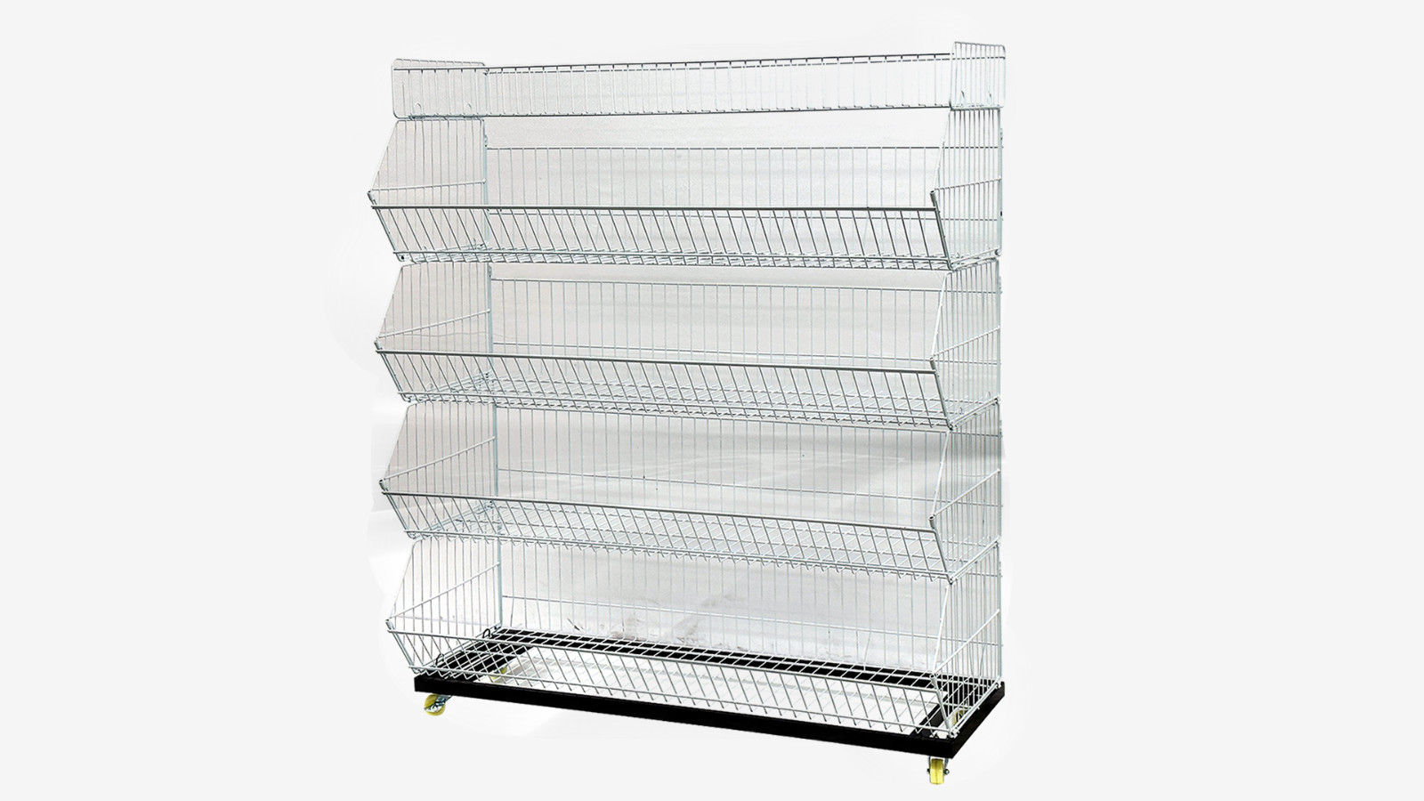 48″ Retail Display 5 Tier Wire Grid Shelf Merchandise Rack Stand with Wheels