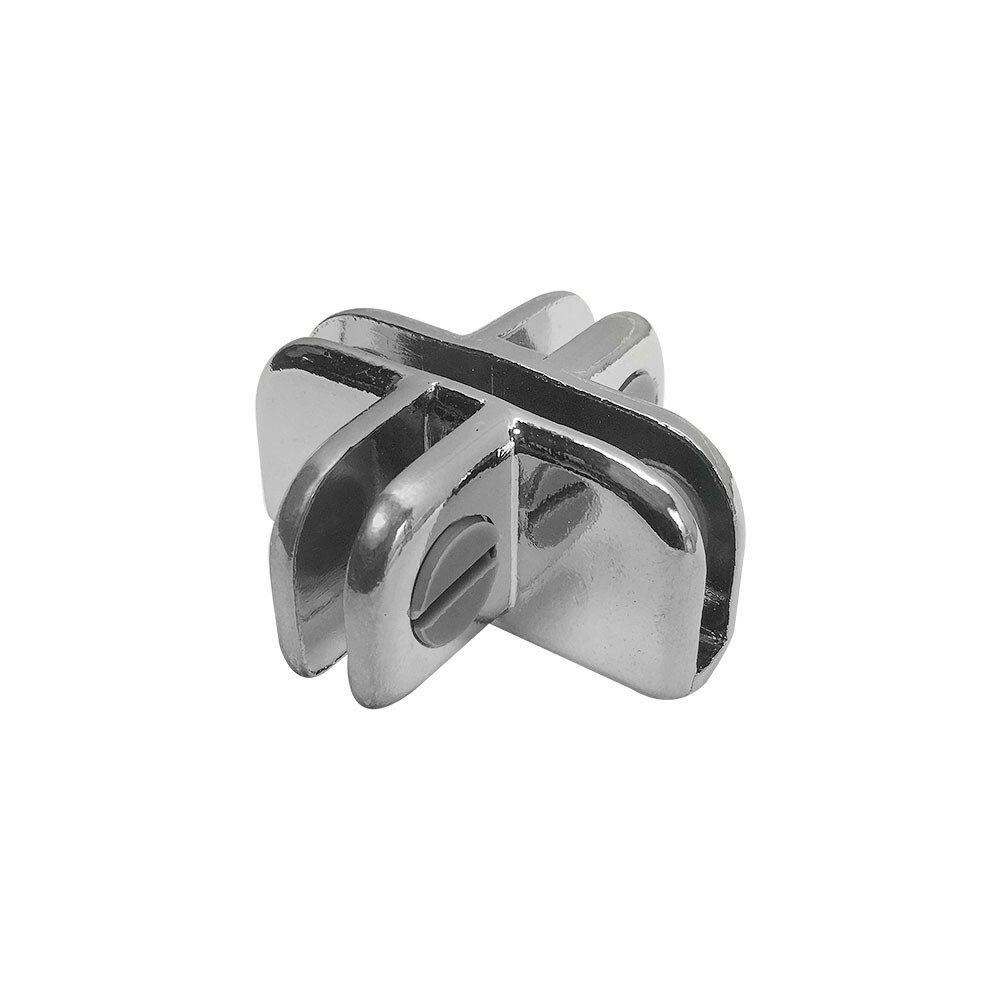 4 Way Inside Shelf Connector Clip 3/16″ Tempered Glass Shelf 5 Pc Chrome