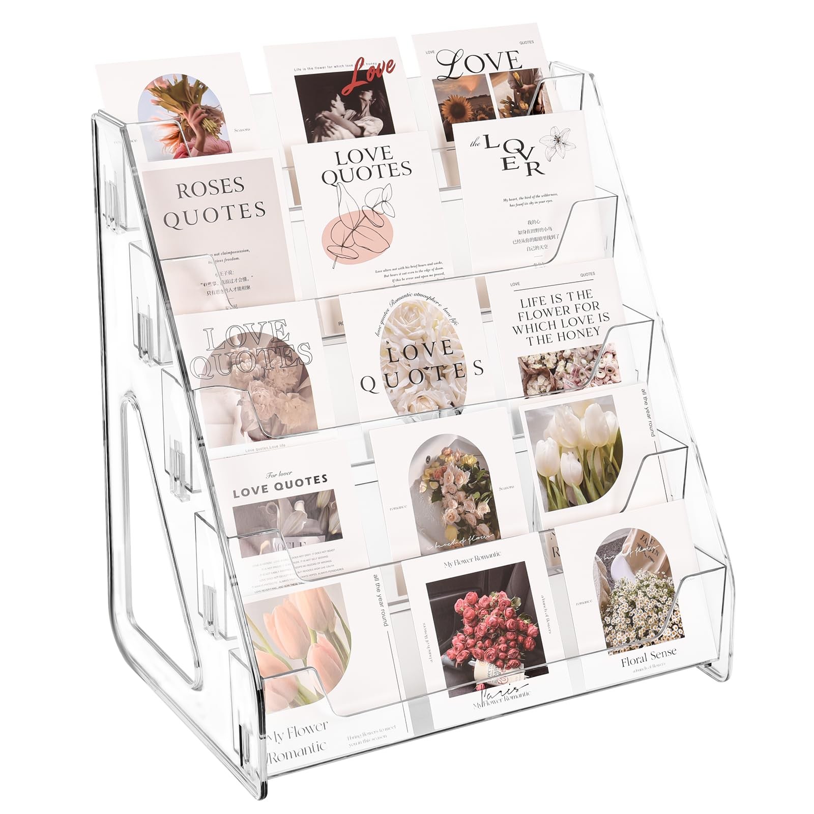 CELSOL Upgraded 5 Tier Acrylic Card Display Stand, Clear 5 1 Pack,
