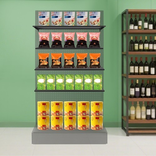 4 Shelves Modern End Shelf for Gondola Shelving Unit Retail Display Shelves