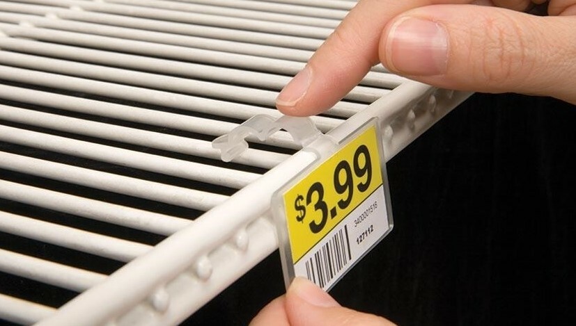 Label Holder for Double Wire Freezer Cooler & Fridge Shelf-2.25 x 1.25- 25 LOT