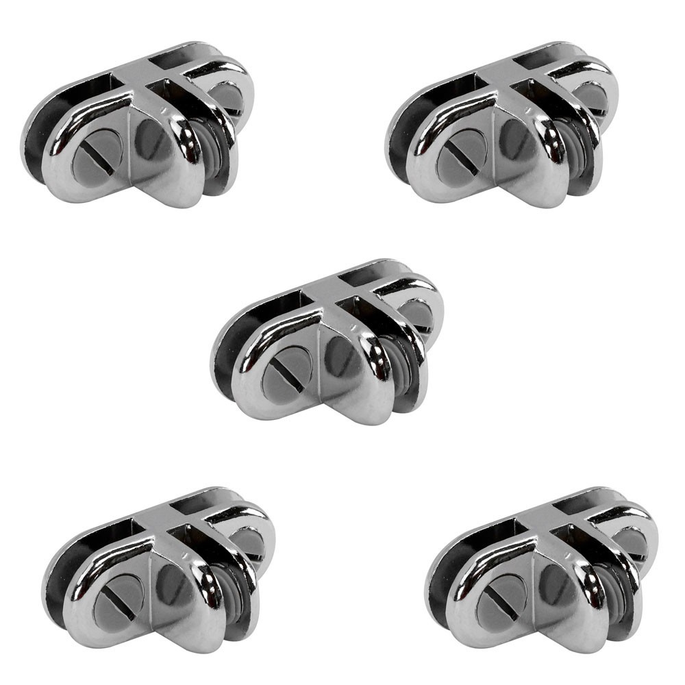 20 Pcs Chrome 3 Way Glass 3/16” Use Cubic Cubbie Connector Clip Tempered Glass
