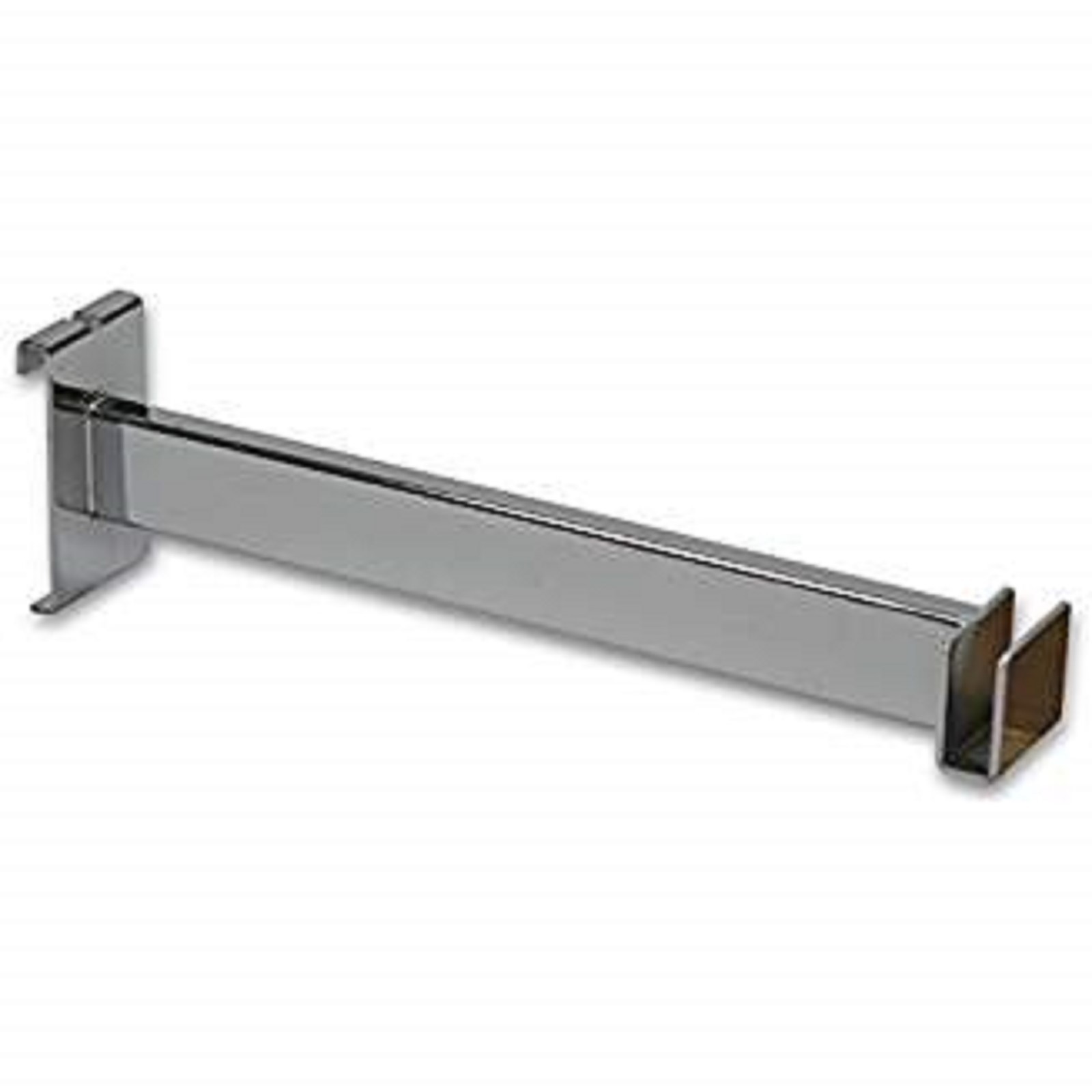 Only Hangers Retail Chrome 12″ Gridwall Dimensional Hangrail Bracket 25 pk