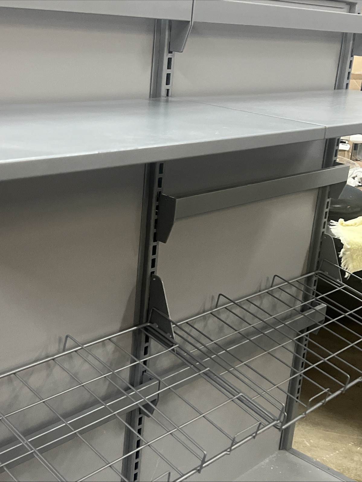 Gondola Shelving 4 Foot Two Sided Unit Sleek Gray Titanium Commercial, Retail ￼