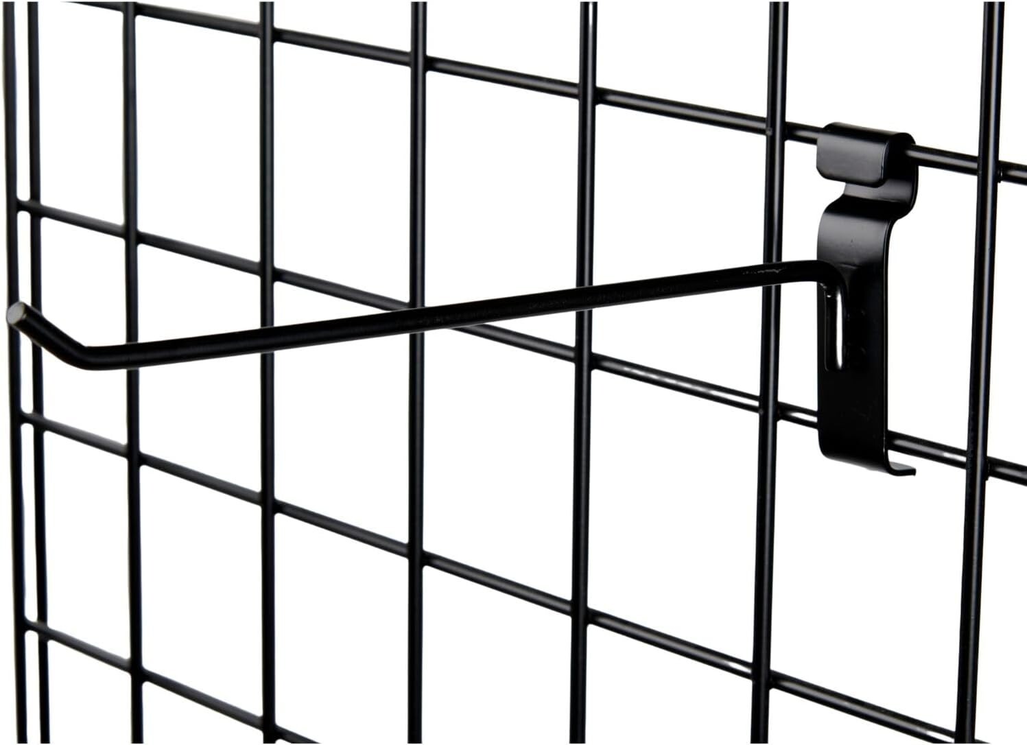 8″ Wire Slat Grid Hooks Hook Pegs Gridwall 50 Black 6mm Tubing 3″ On Center