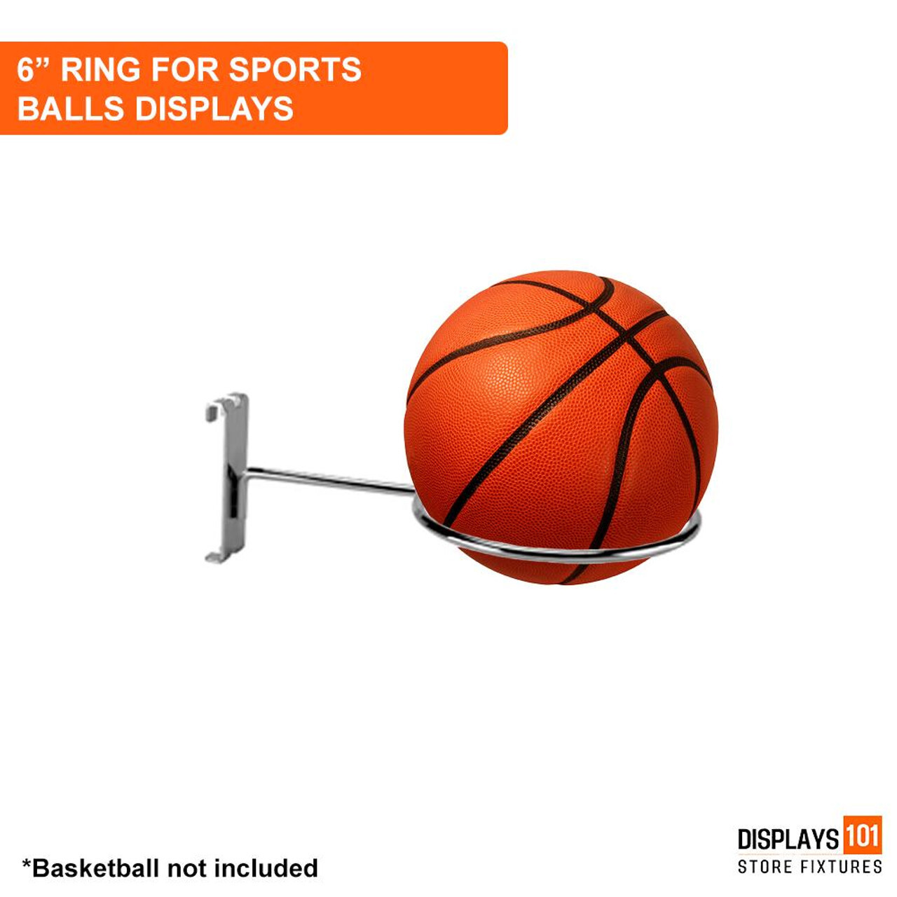 New 6″ Chrome Ball Holders Retail Display For Gridwall