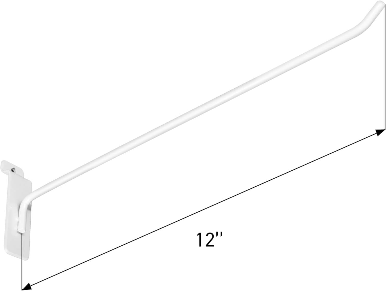 Lot of 100 White 12″ Slatwall Peg Hooks Slat Wall Display 6mm Diameter Tubing