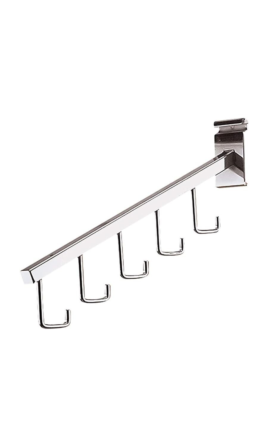 Set of 24 Wire Grid Chrome J-Hooks J Hook Waterfall Faceout Standard Gondolla