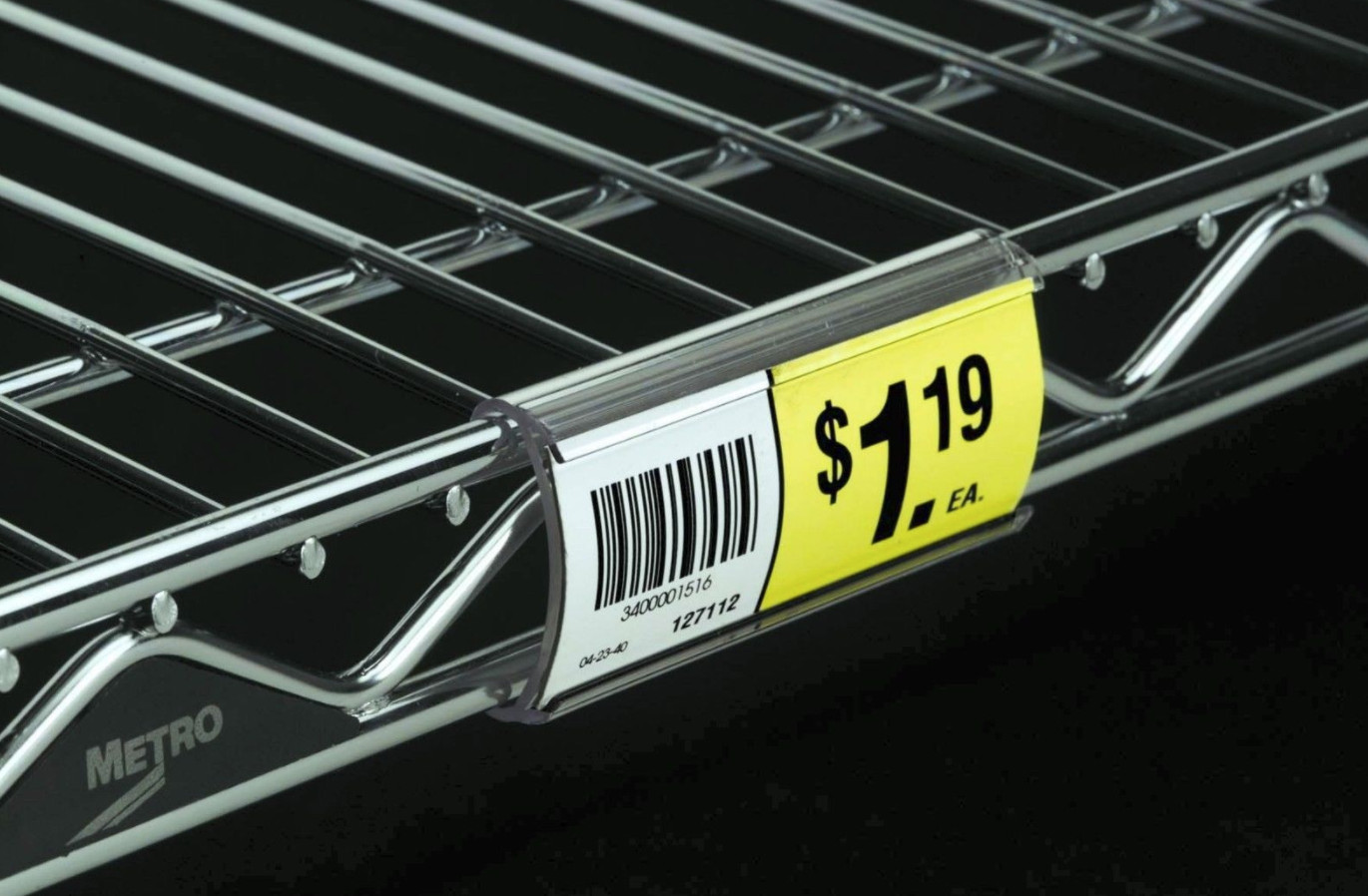 Metro Style Shelf Label Holders – Wire Shelf Label Holders -20pc-3″L