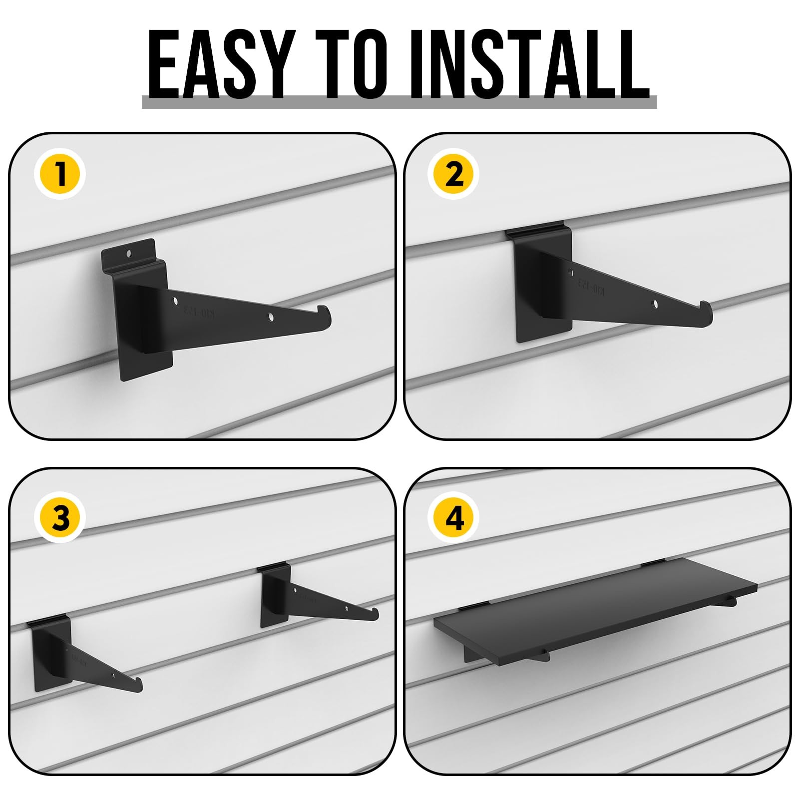 4 Pack Wooden Slatwall Shelf, 15.7 x 5.9 Inch Slatwall Shelves with Metal Bra…