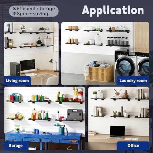 Heavy Duty Slatwall Shelf 16x12Inch, Steel Slatwall Accessories Storage Rack for