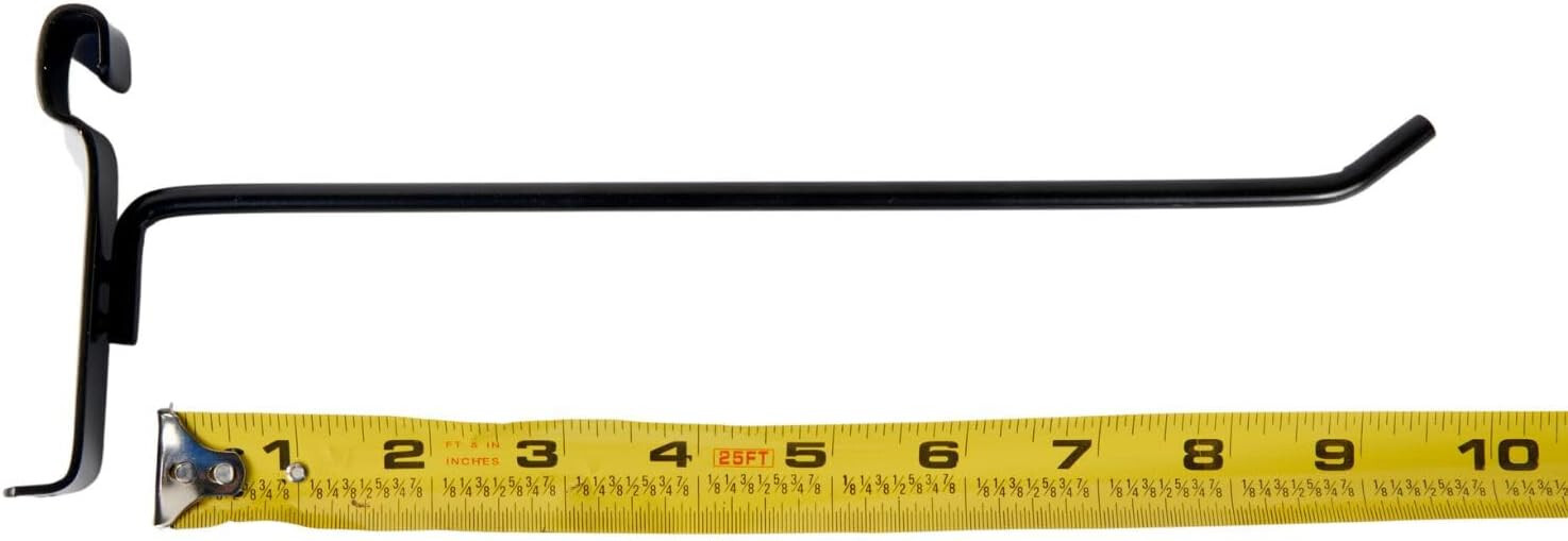 10″ Wire Grid Hooks Hook Peg Gridwall 100 Black 6mm Tubing 3″ OC Display Slat