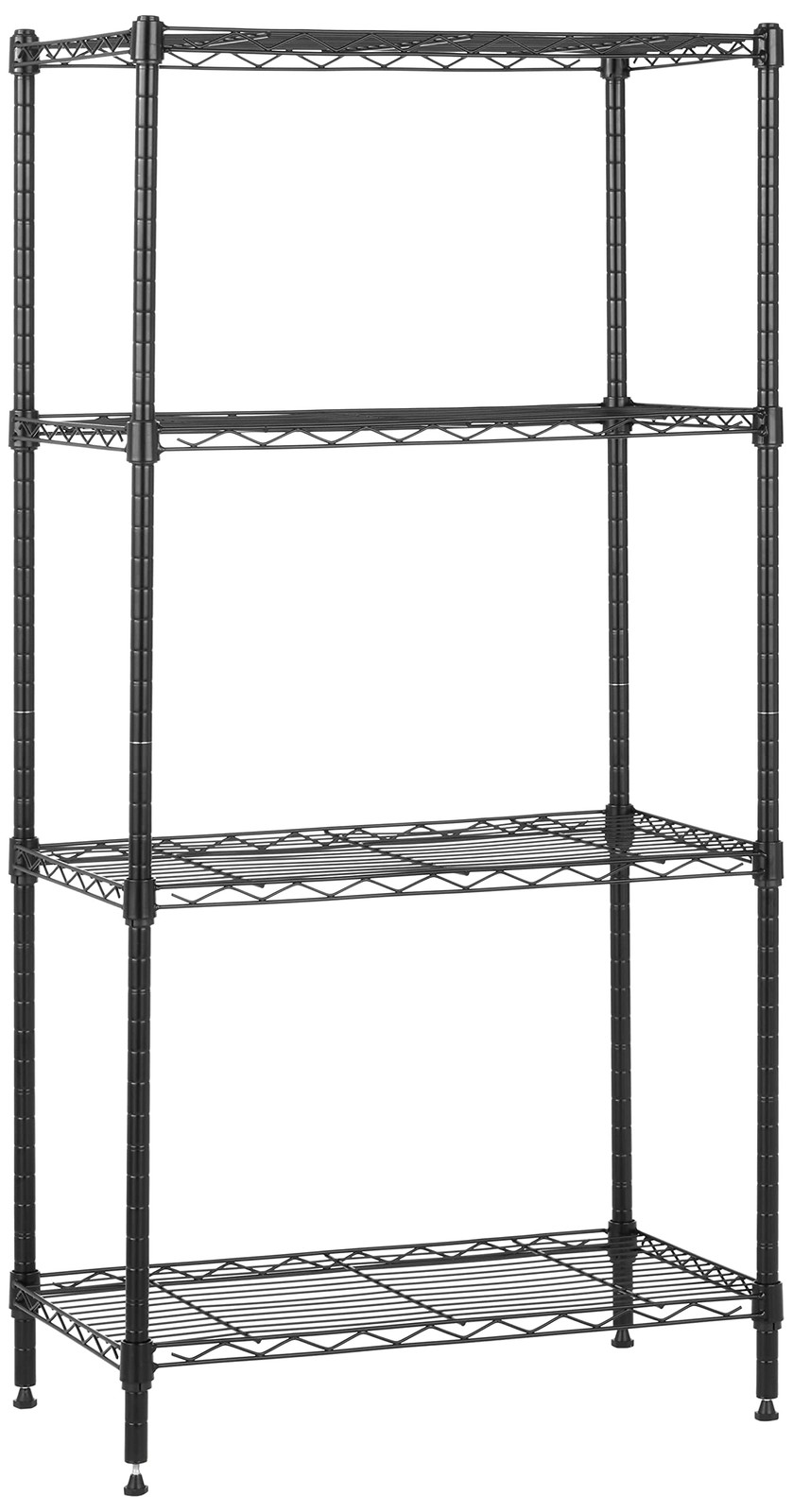 Amazon Basics 4-Shelf Steel Wire Storage 13.4″ D x 23.2″ W x 48″ H, Black
