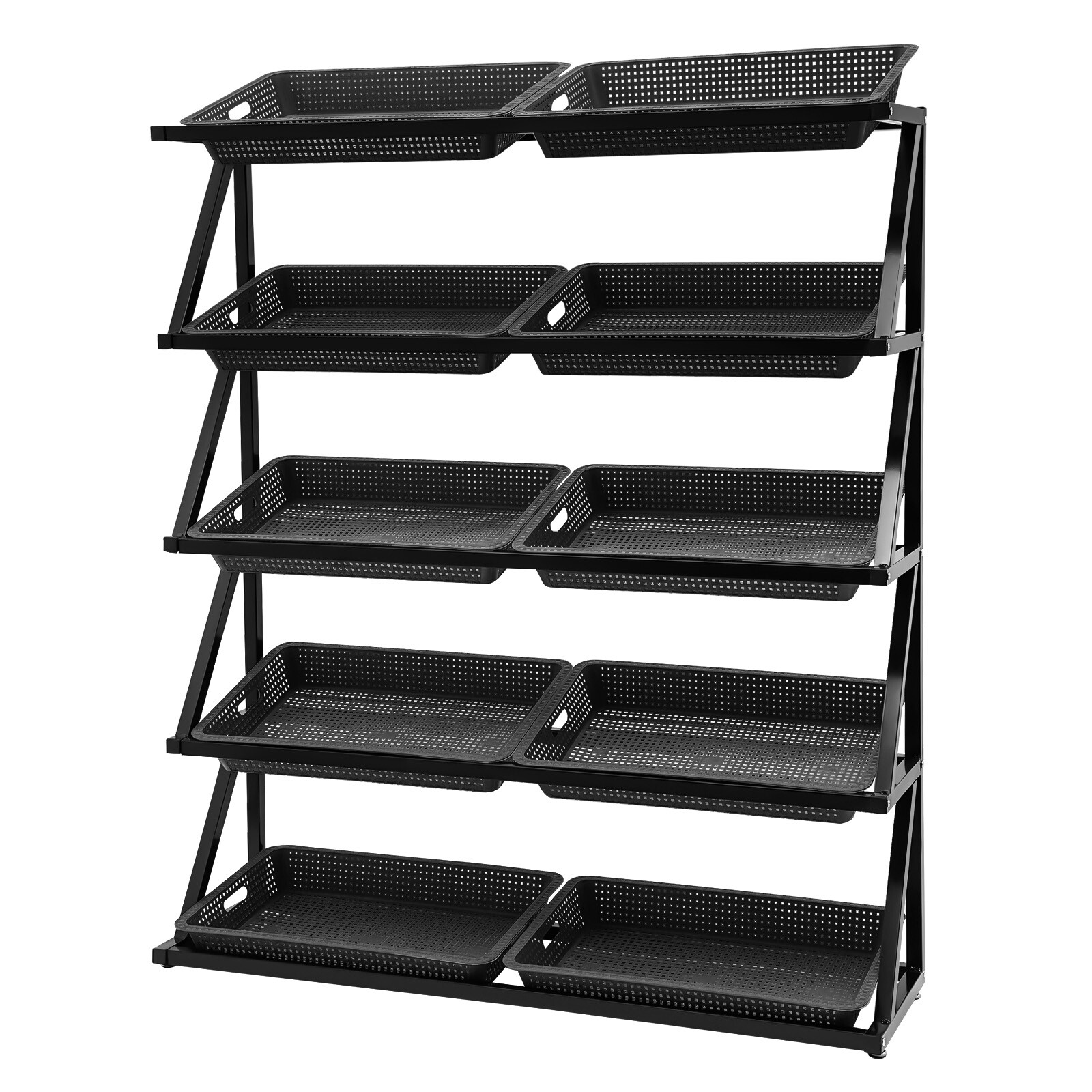 Market Retail Display Rack Shelf Merchandiser Fruit Vegetable Snack 10pcs Basket
