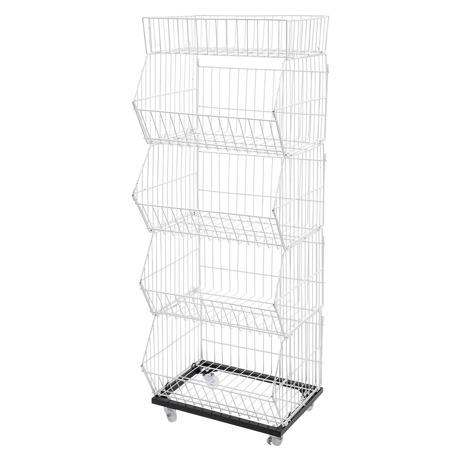 5 Tier Display Rack For Supermarket Kitchen Vegetable Storage Basket Shelving