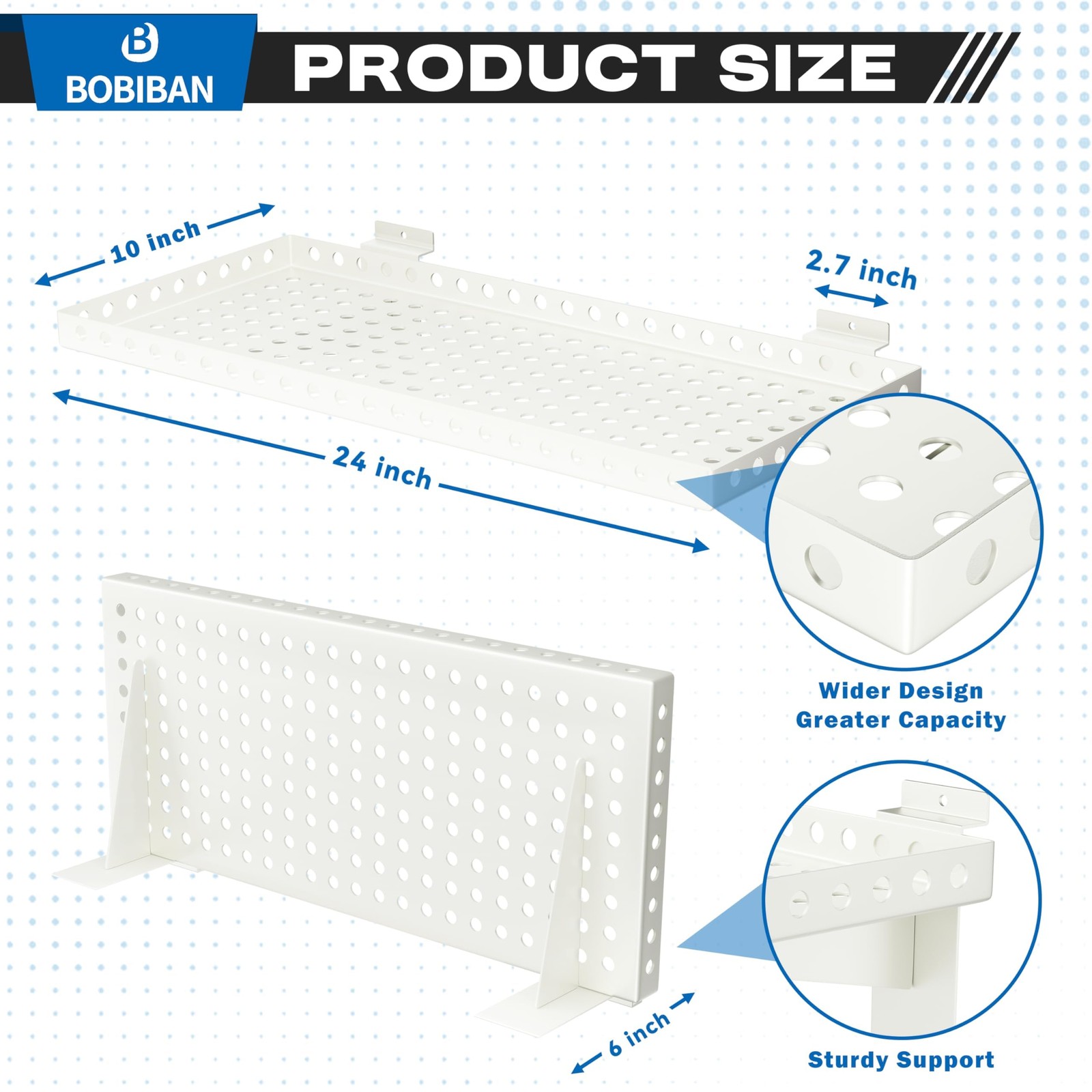 2 Pack Heavy Duty Slatwall Shelves 10 X 24 Inch, White