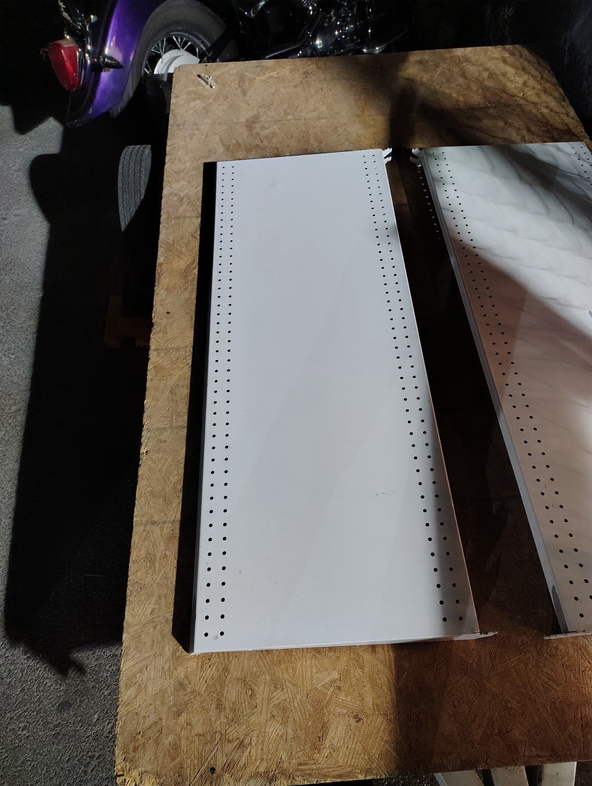 20 White Perforated Metal Gondola Shelf Brackets Lot, Wall Mountable