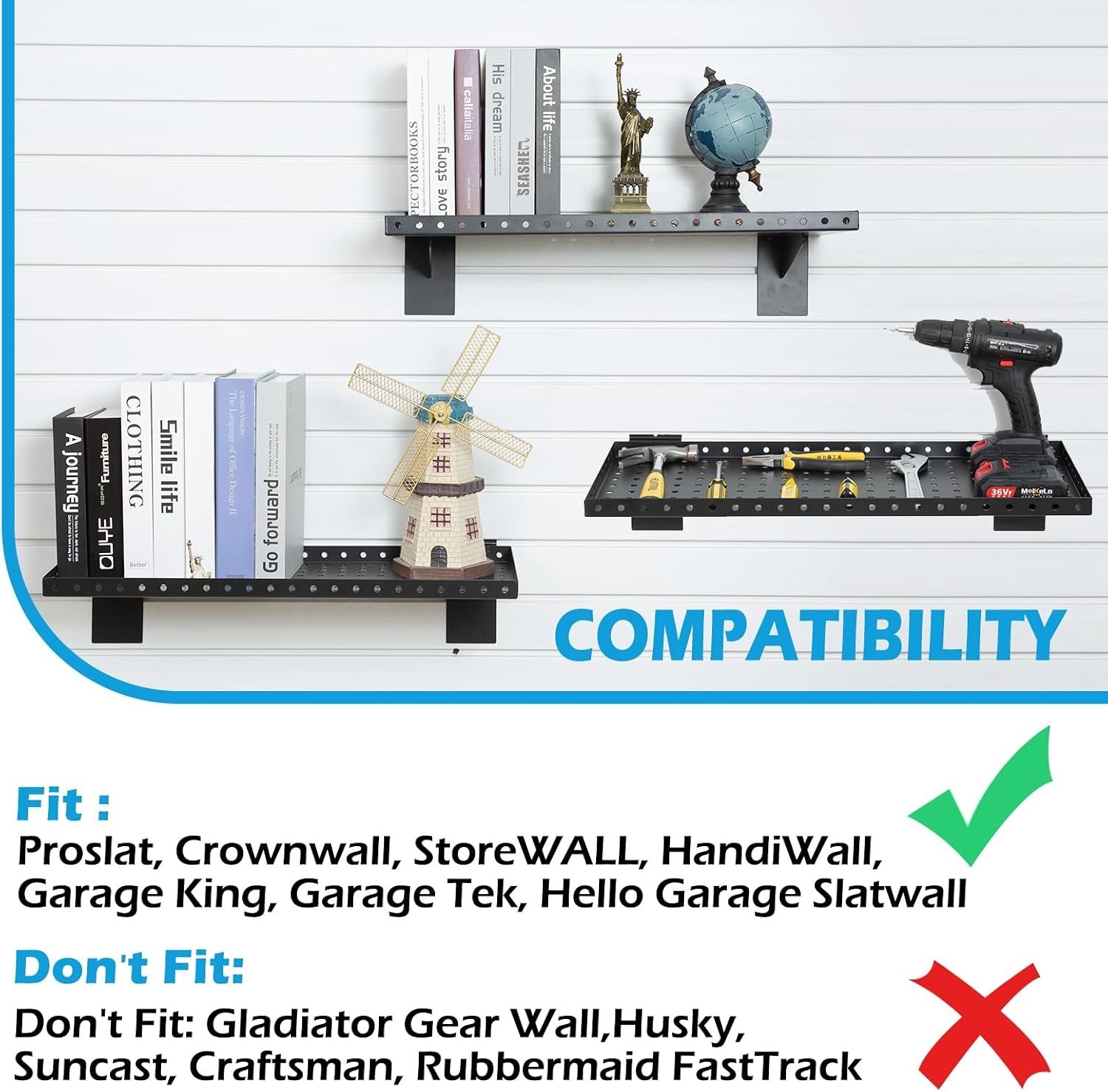 Industrial Slatwall Accessories – 24 Inch Shelves