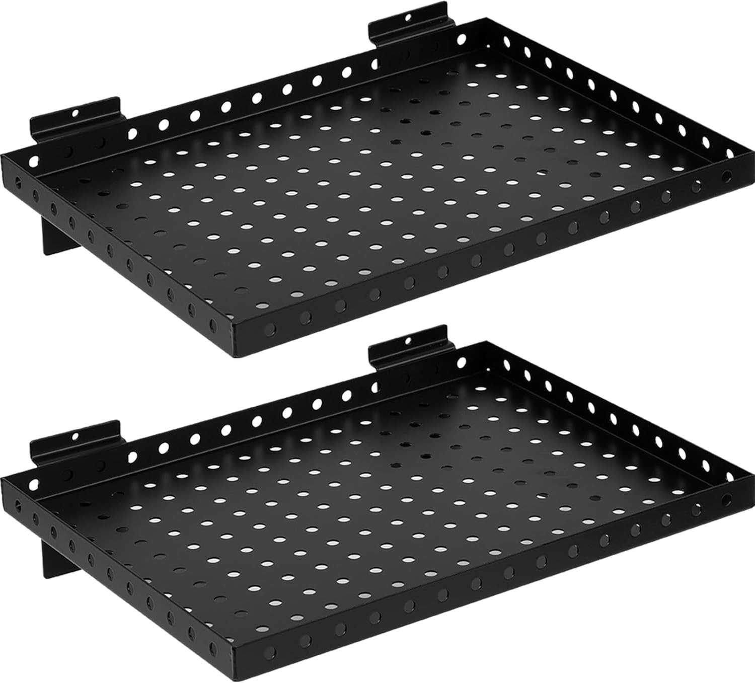 Heavy Duty Slatwall Shelf 16x12Inch, Steel Slatwall Accessories Storage Rack for