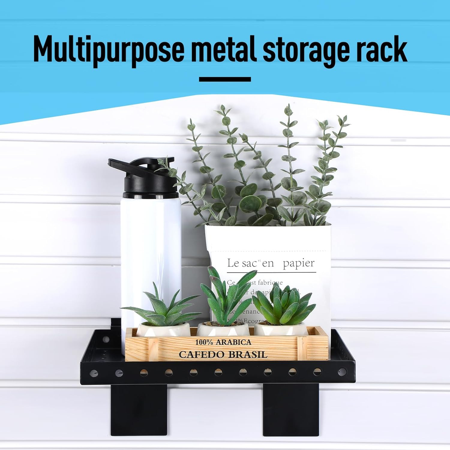2 Pcs Slat Wall Shelves, Heavy Duty Metal Slatwall Shelf for Retail, Garage, Hom