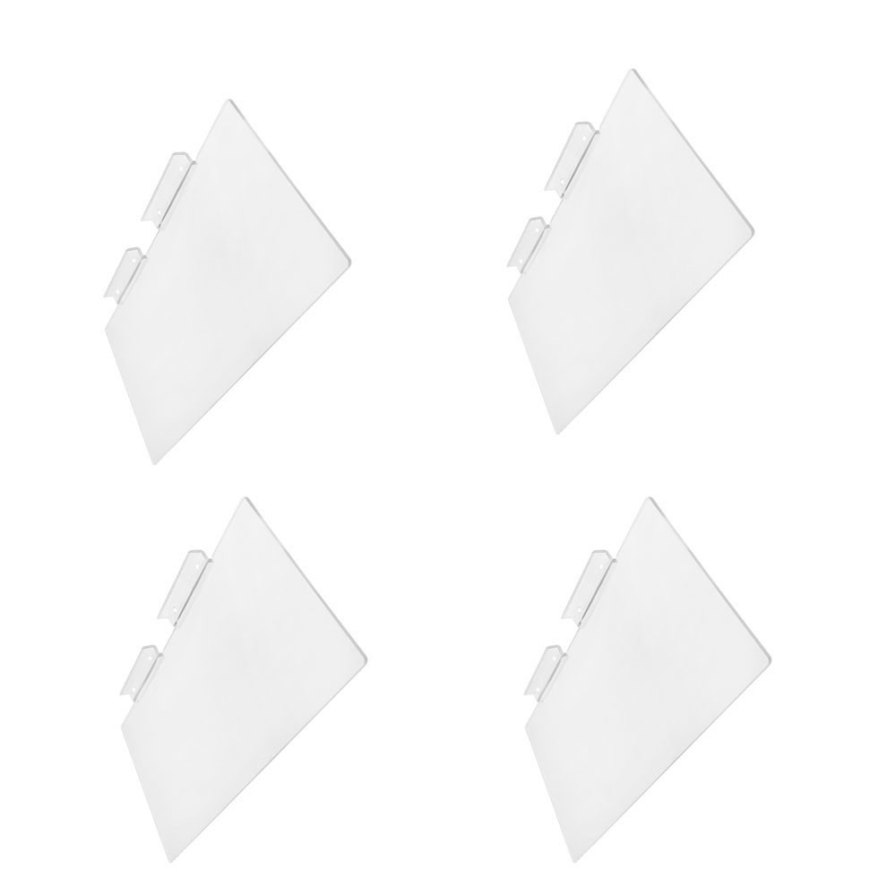 4 Pc Slatwall Shelves Shelf Shoe 12” x 6” Display Flat Styrene Clear Acrylic