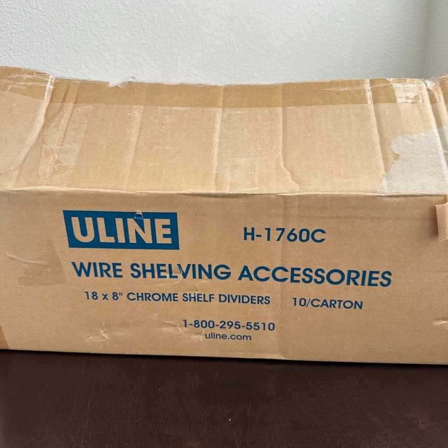 NEW IN BOX ULINE Wire Shelf Dividers 18″X 8″ Heavy Duty Chrome Metal Lot Of 15