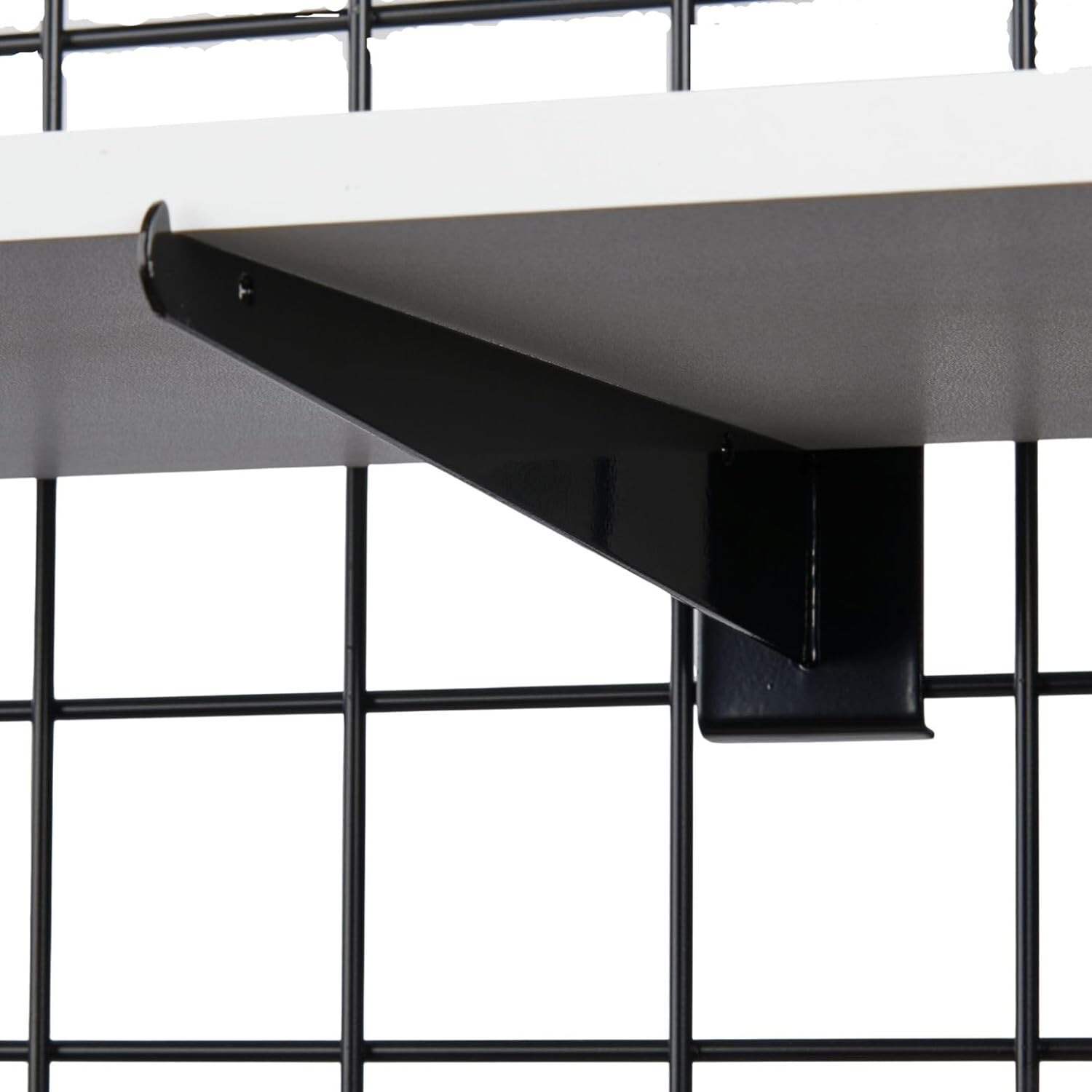 Lot of 10 12″ Wire Grid Slat Brackets Shelf Bracket Gridwall Black 3″ On Center