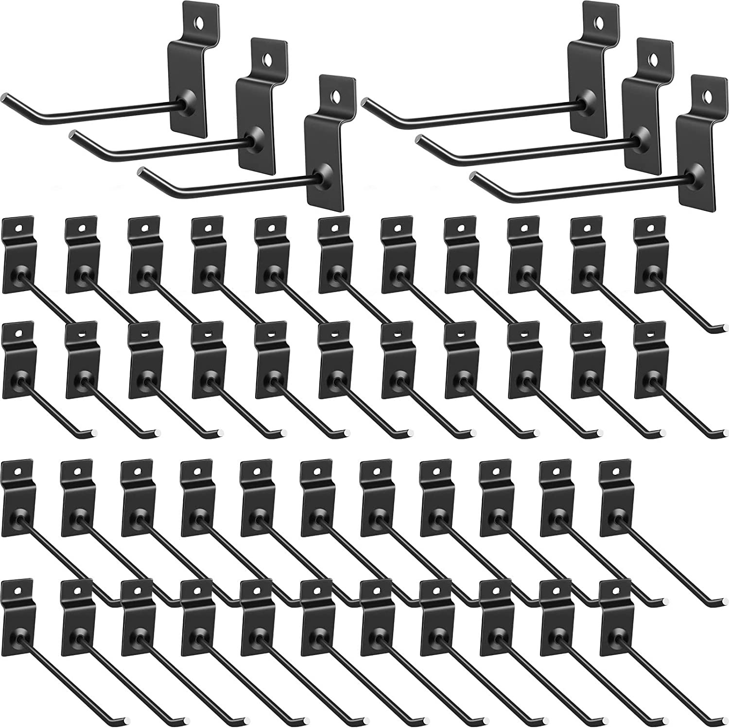 50 Packs Slatwall Hooks 4 Inch 6 Inch Panel Display Hooks Metal Slat Wall Black