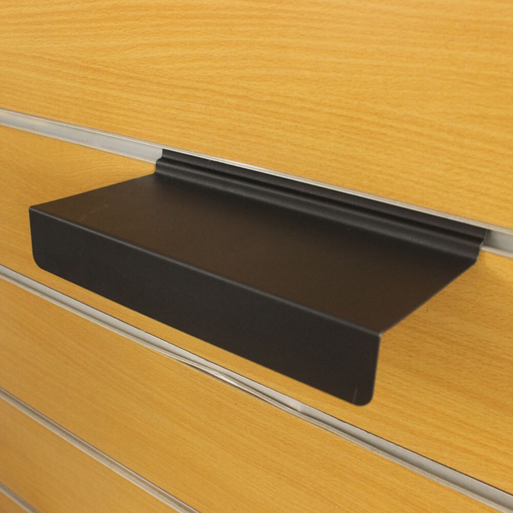 Float Slat Wall Shelf Shelves For Shoes Black-Metal Flat Slat For Retail Display