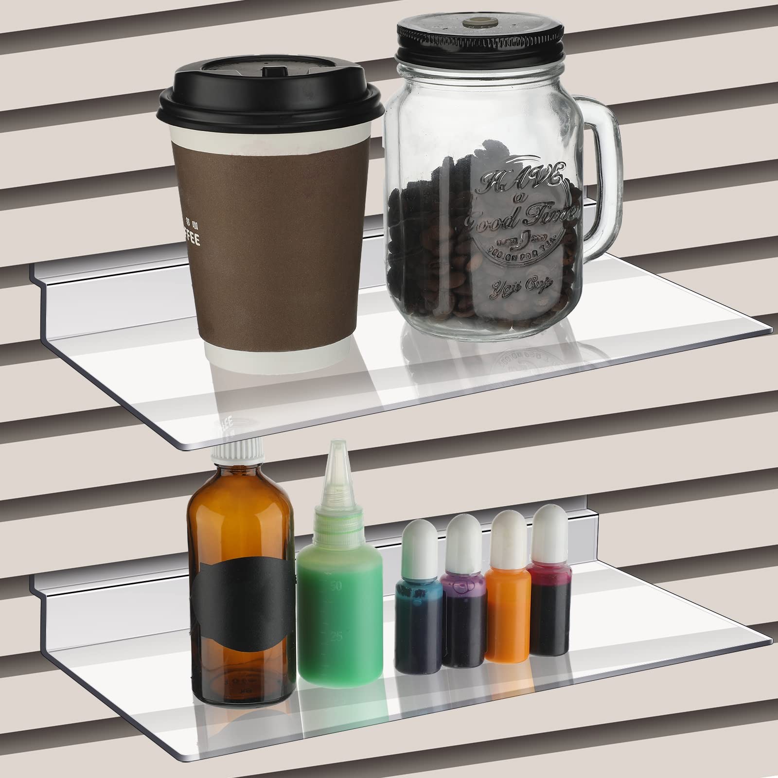 Clear Slatwall Shelves Display Shelf Accessories Pack Ten