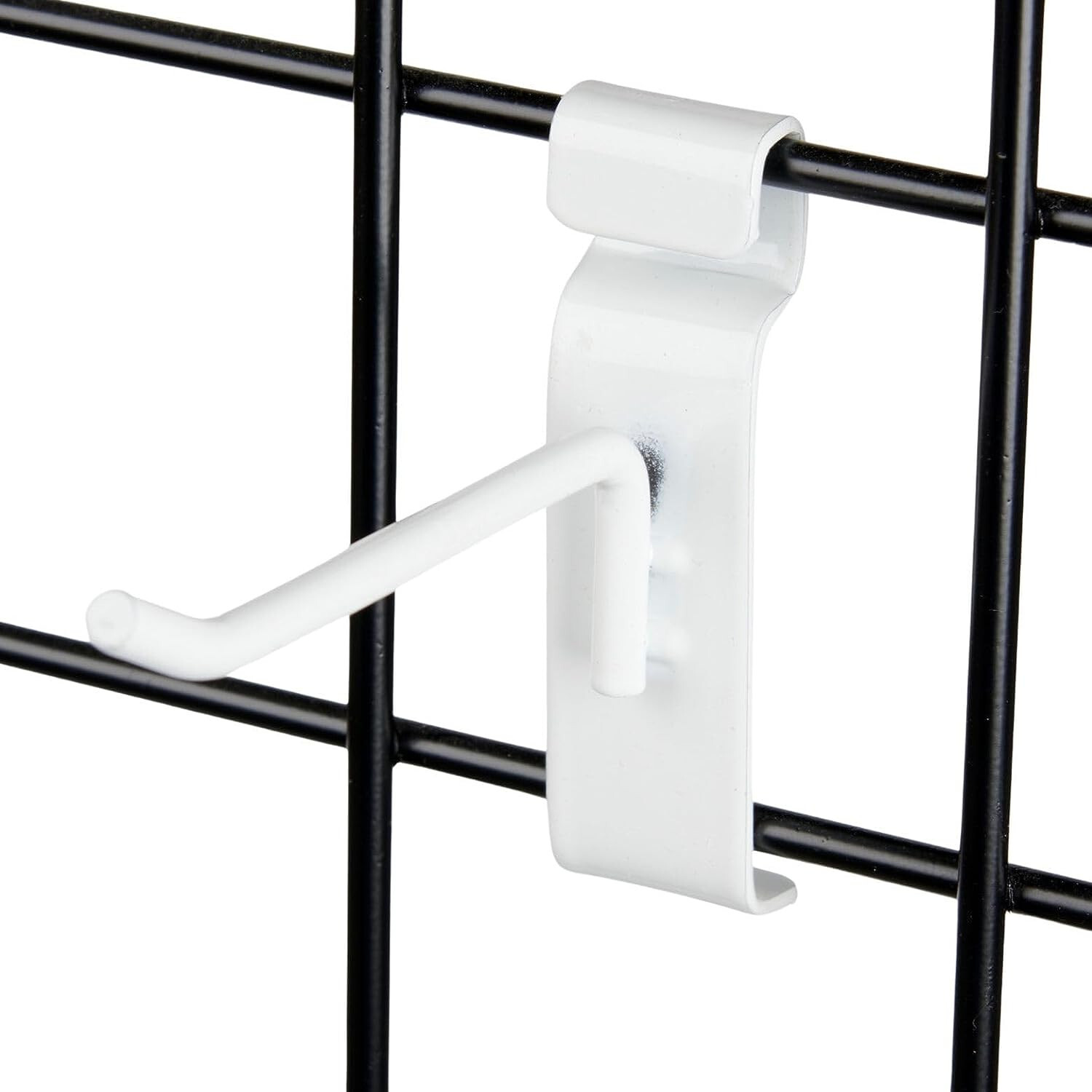 4″ Wire Slat Grid Hooks Hook Peg Gridwall 100 White 6mm Tubing 3″ OC Display