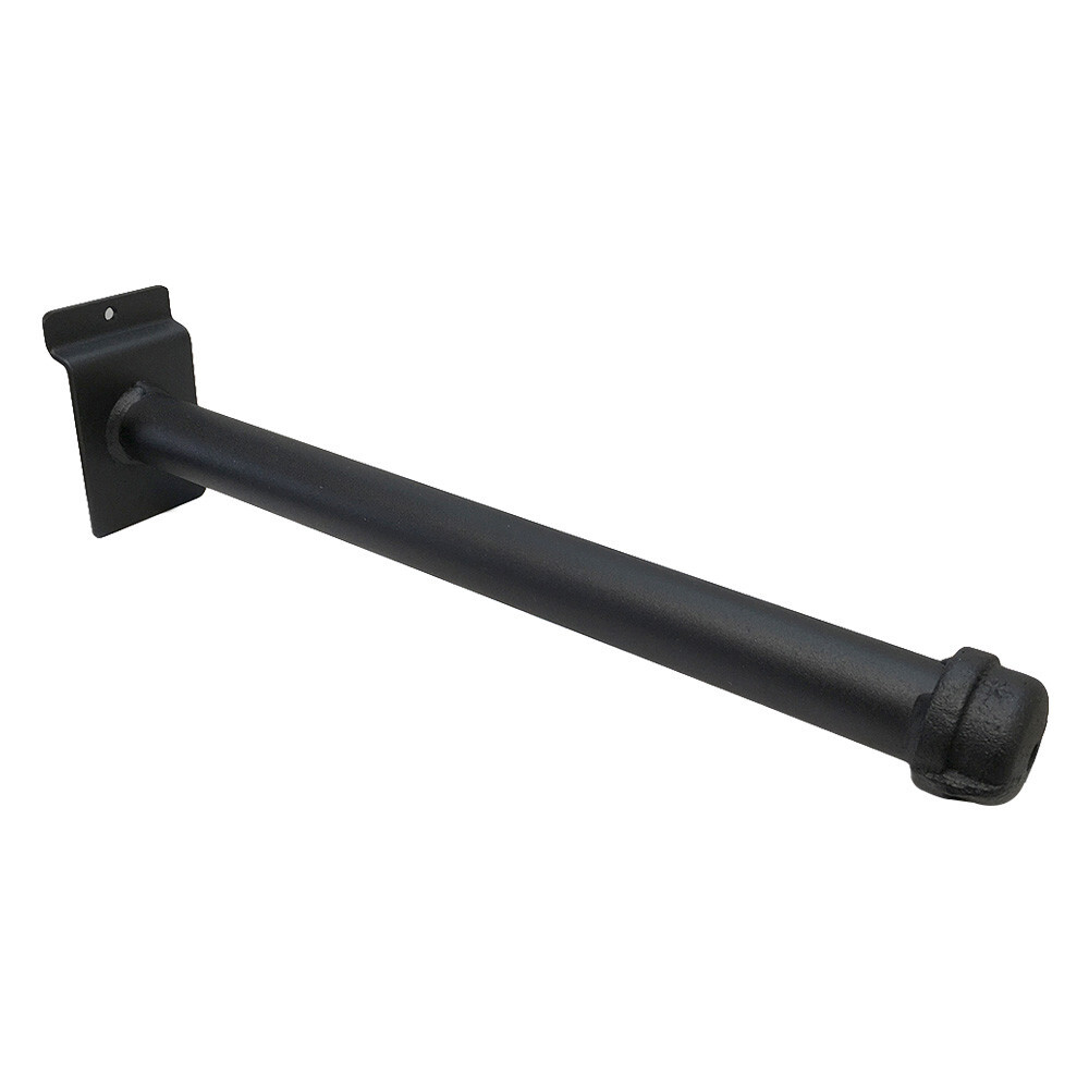12″ Faceout Pipe Straight Hook Black For Slatwall Set 6 PC Industrial Vintage