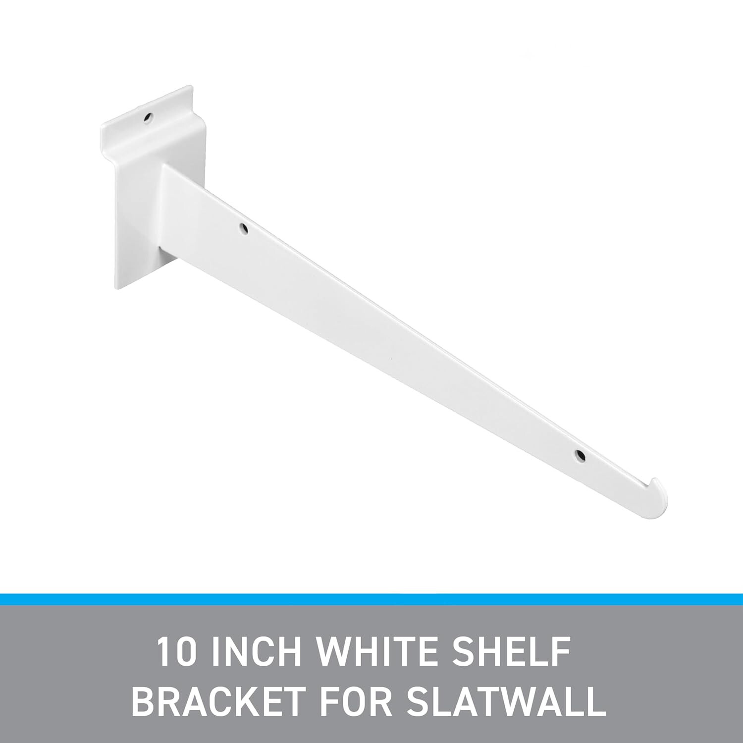 14″ 10″ 8″ Slatwall Knife Shelf Bracket White 30 lbs Weight Limit Pack of 6