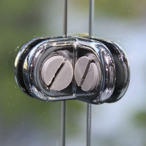 Set Of 5 Pieces Chrome 2-Way Glass Display Connector 3/16 Inch Tempered Glass