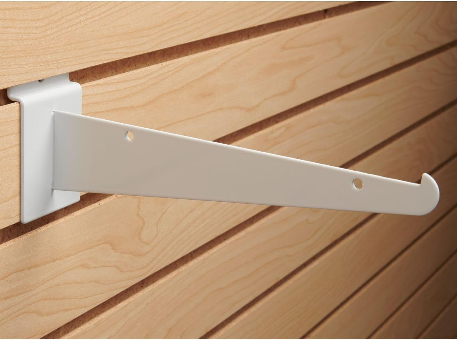 14″ 10″ 8″ Slatwall Knife Shelf Bracket White 30 lbs Weight Limit Pack of 6