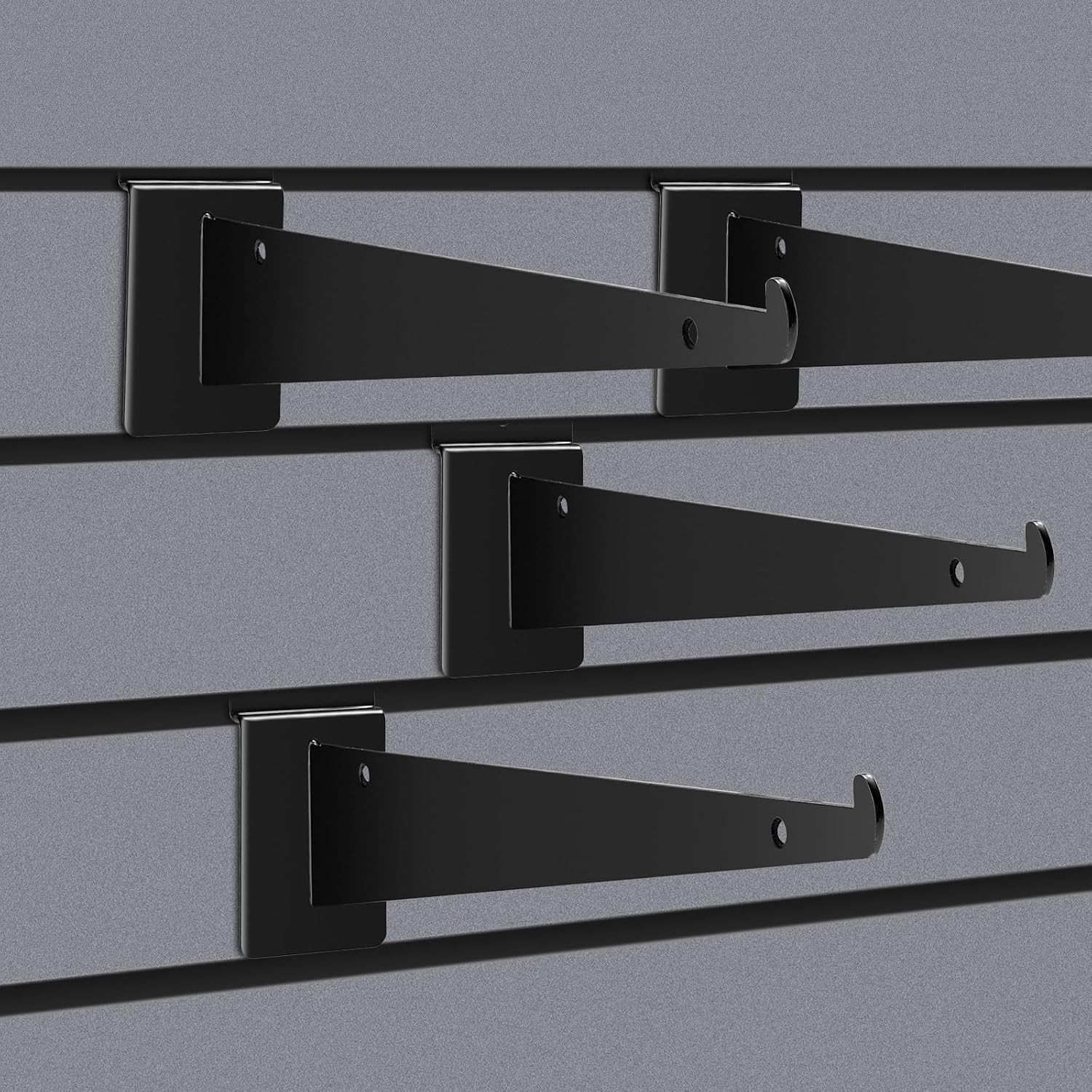 Versatile 12 Inch Slat Wall Shelf Brackets – Perfect for Home and Retail, 6 Pack