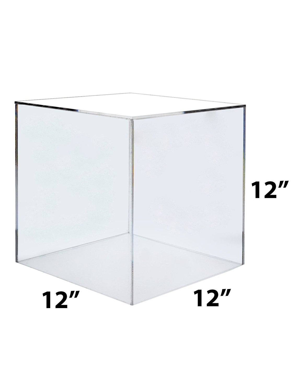 12″ x 12″ x 12″ Clear Acrylic 5 Sided Display Cube