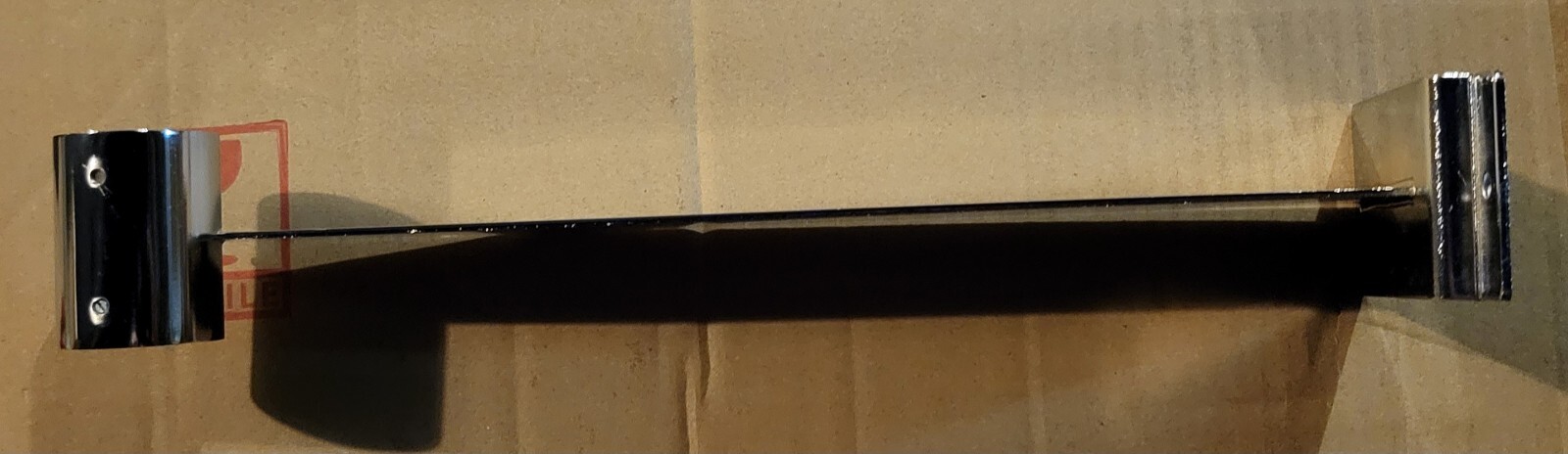 4 SLATWALL HANGRAIL BRACKETS Holding 1-1/4″ Round Tube – CHROME