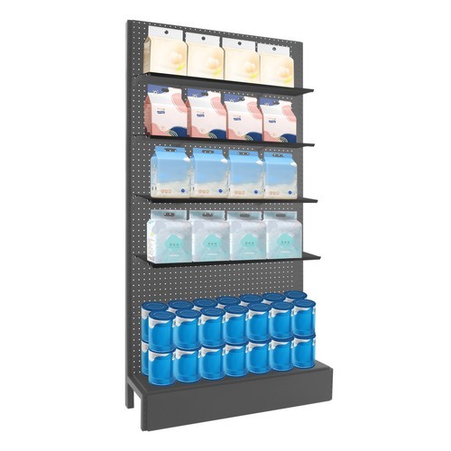 4 Shelves Modern End Shelf for Gondola Shelving Unit Retail Display Shelves