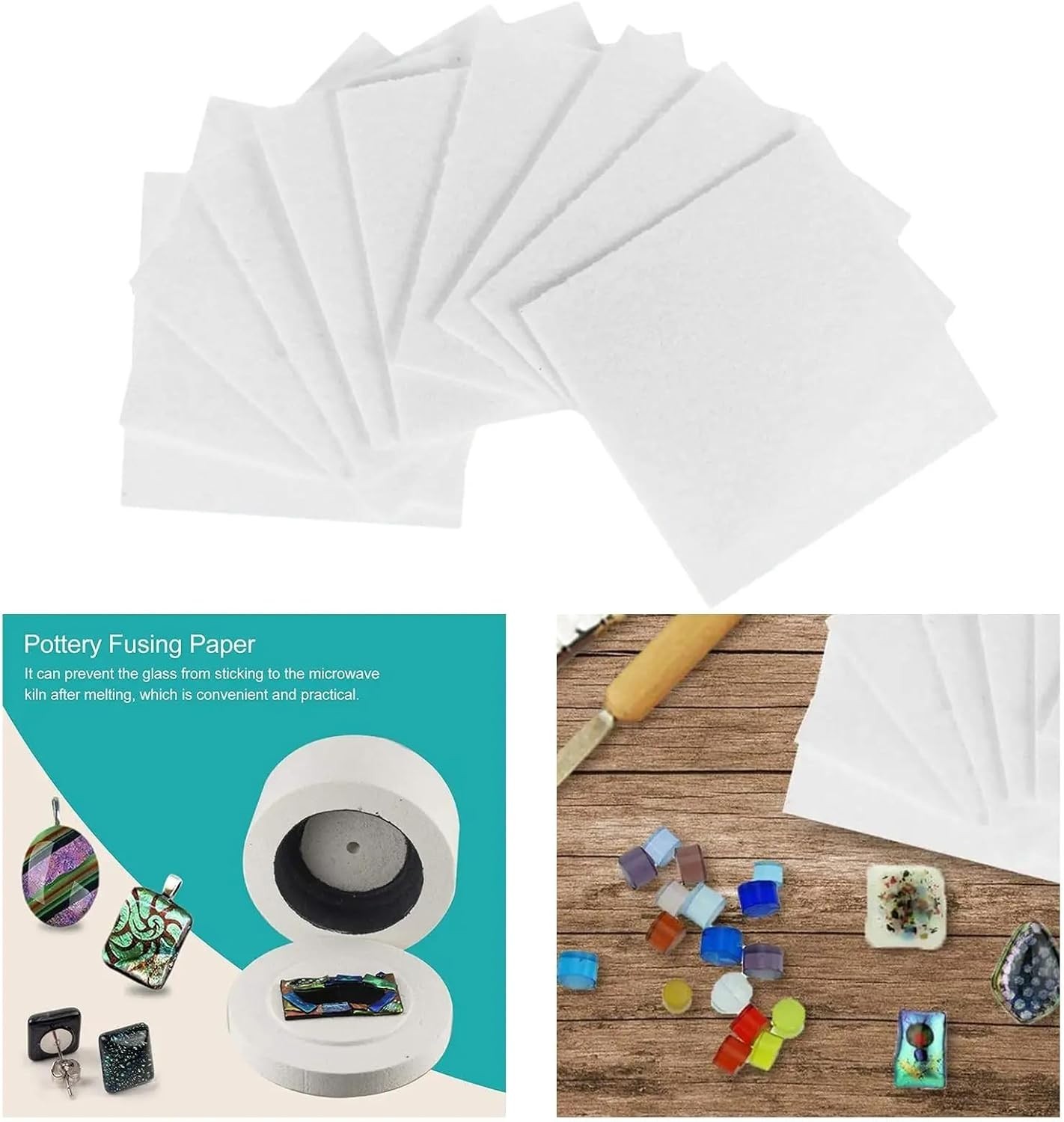 Versatile 100 Pack Kiln Shelf Paper for Perfect Glass Fusing – 4.7 x 4.7 Inches