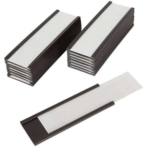 10X Magnetic Racking Shelving Label (90mm x 29mm) Incl. Plastic Cover & Paper