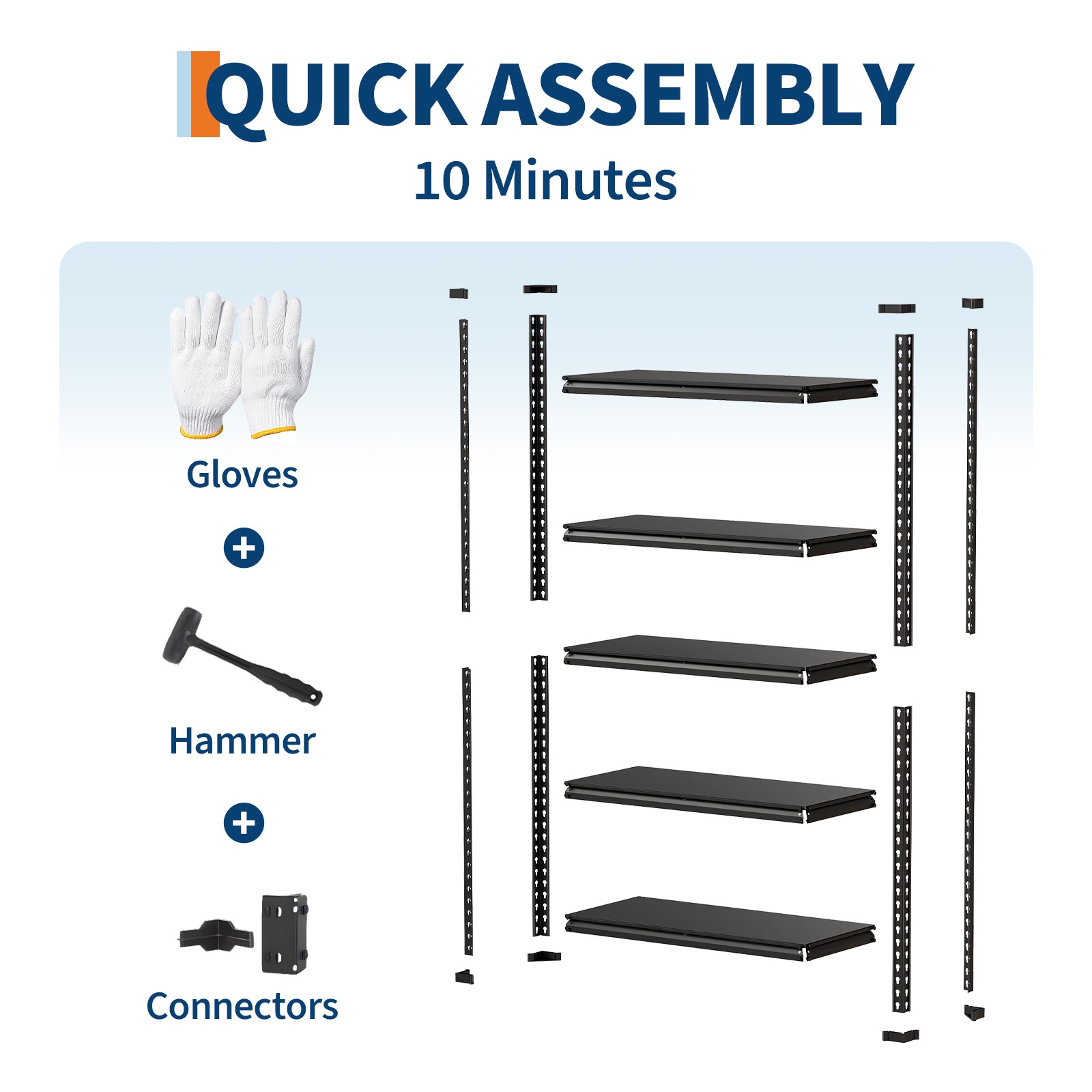 3/5-Tier Heavy Duty Steel Garage Shelving Unit Adjustable Metal Storage Rack