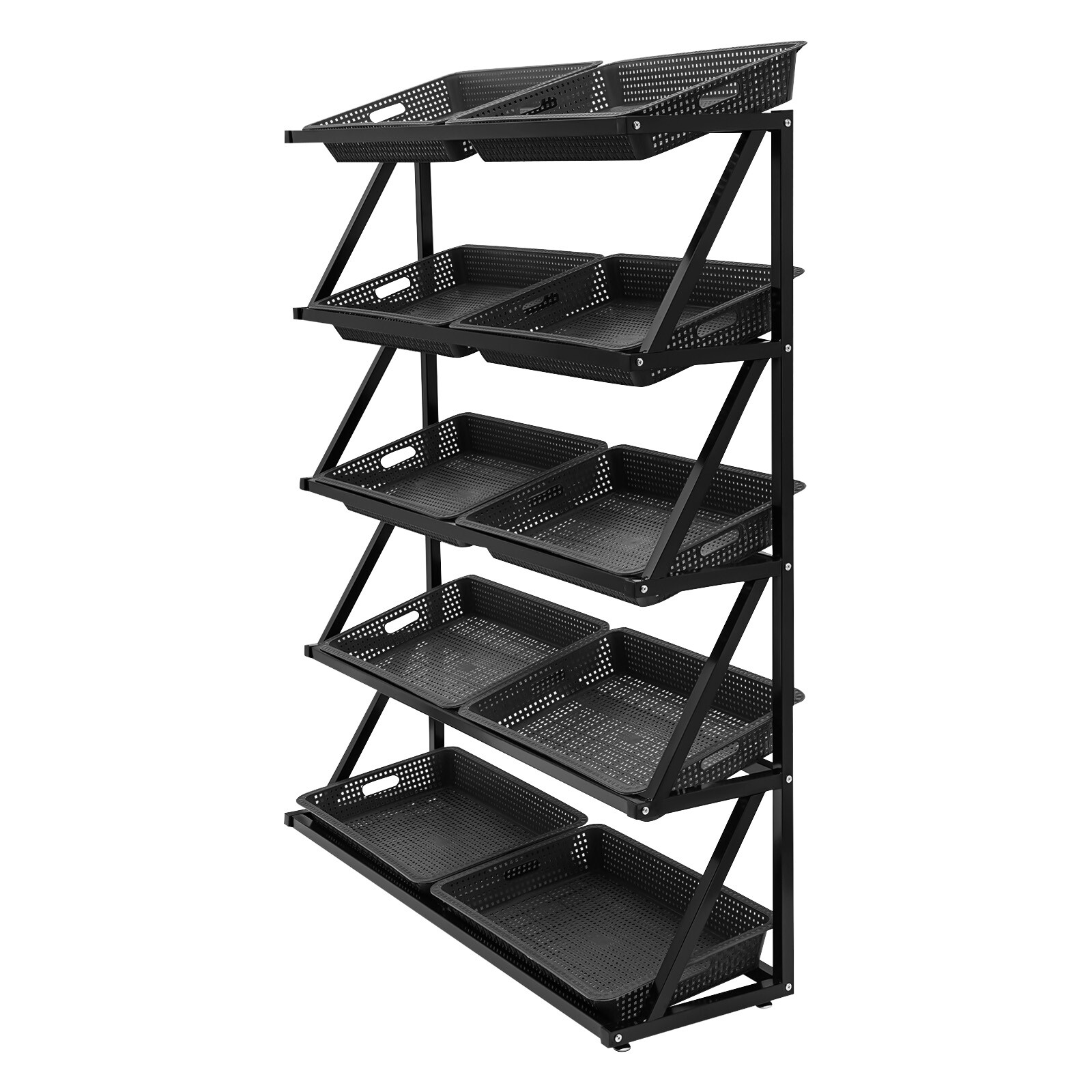 Market Retail Display Rack Shelf Merchandiser Fruit Vegetable Snack 10pcs Basket