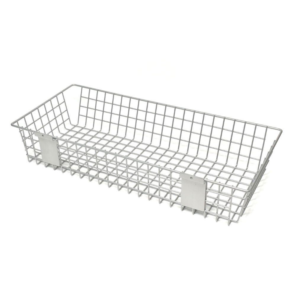 5Pc Slatwall Basket Wire Metal Steel Wall Mount Hanging Storage 23″ x 10″ x 4″