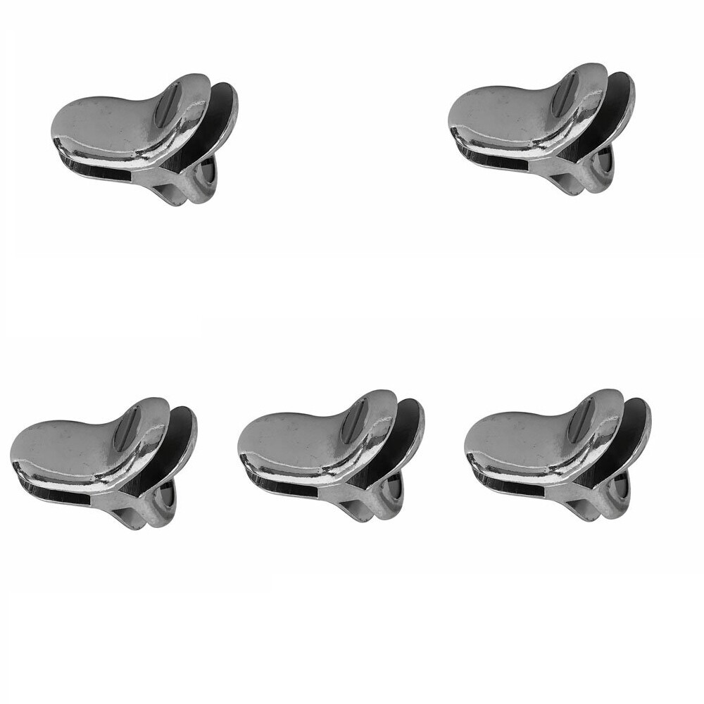 5Pc Chrome Y Style 120 Degree Finish 3 Way Glass Connector Clips 3/16”