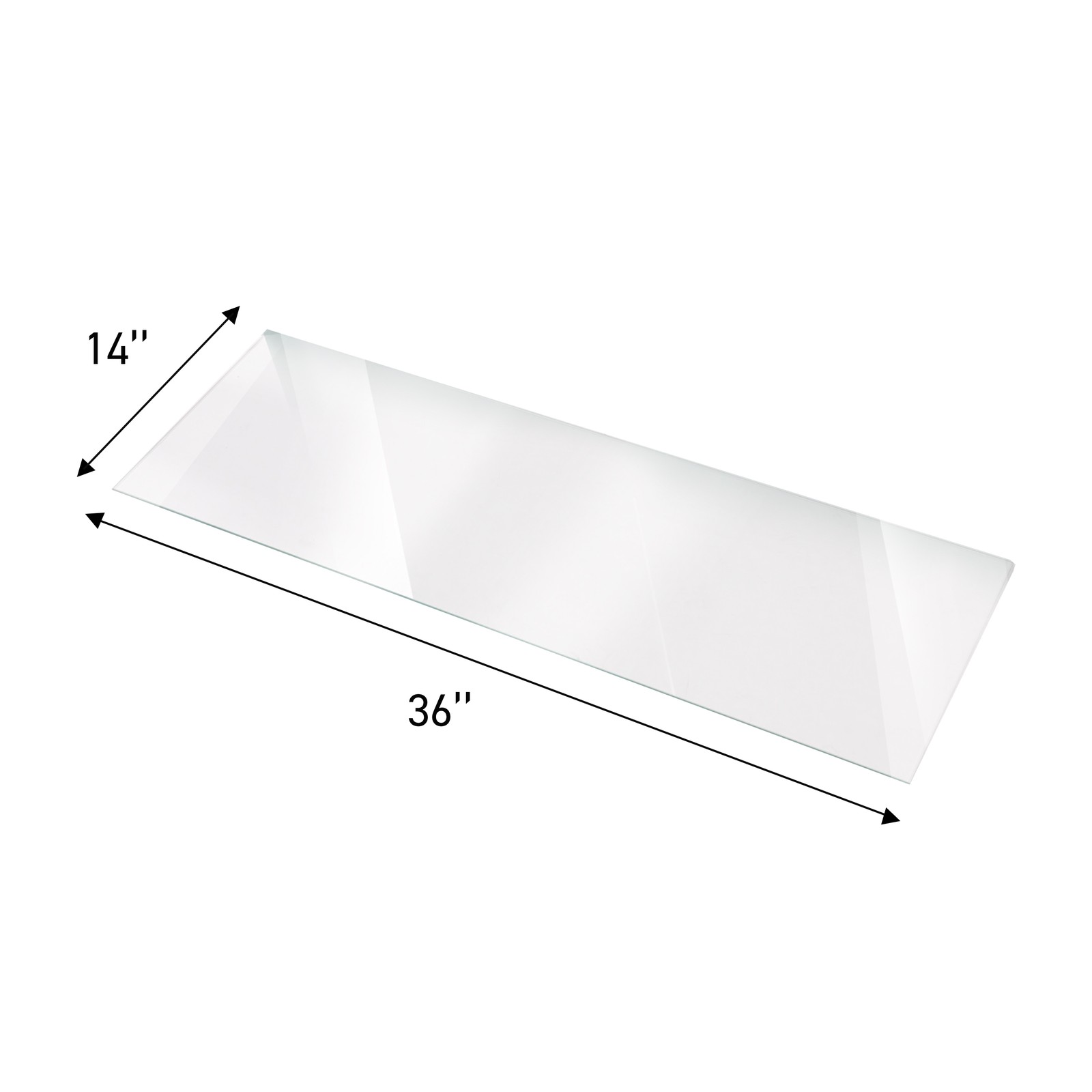 SSWBasics Tempered Glass Shelf – 14″W x 36″L x 3/16″ – Set of 2