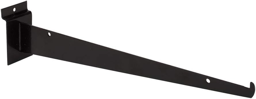 14″ Slatwall Knife Shelf Bracket Black 30 lbs Weight Limit Pack of 6 w Lip