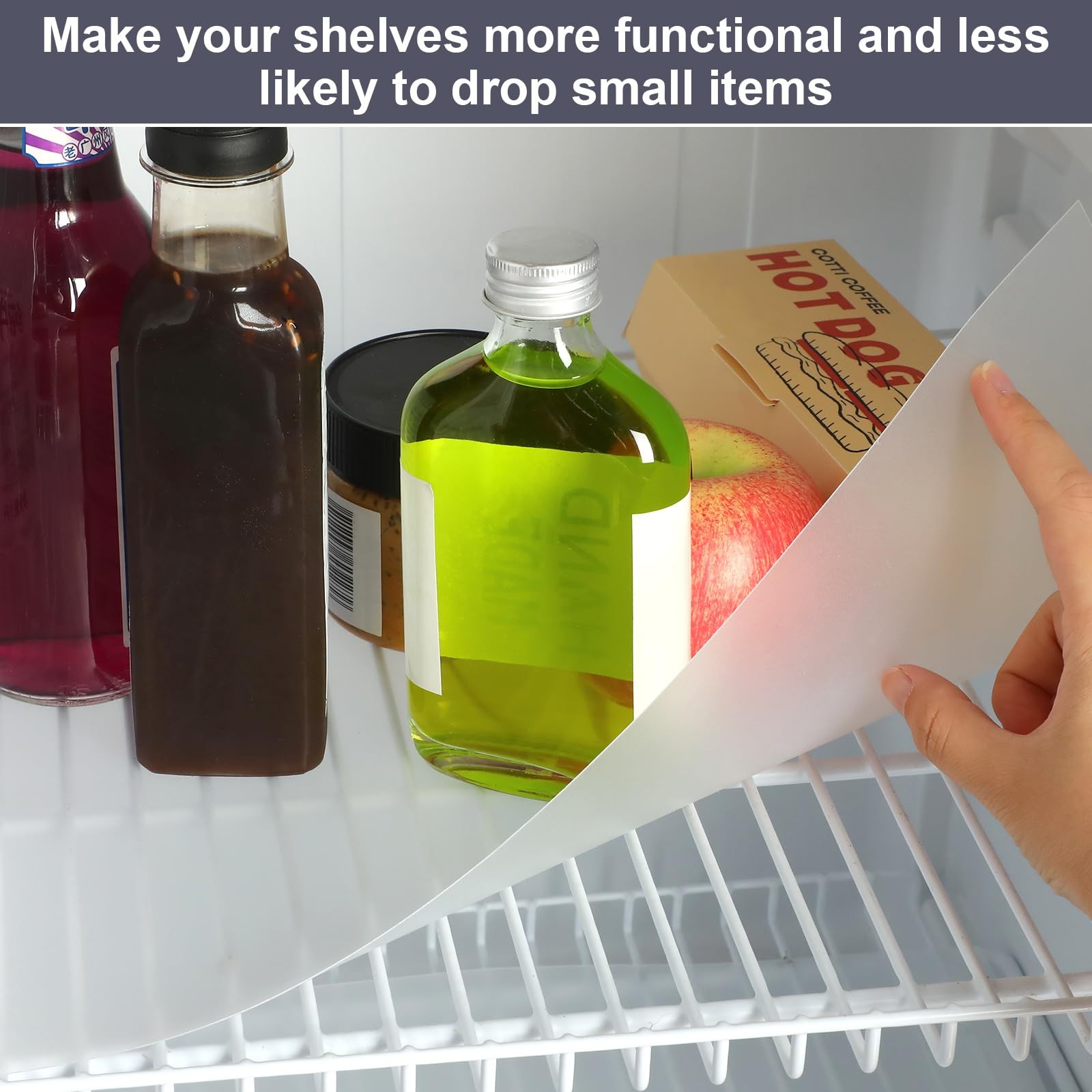 Barydat 4 Pcs Frosted Plastic Wire Shelf Liner 48 x 12 Inch, Transparent