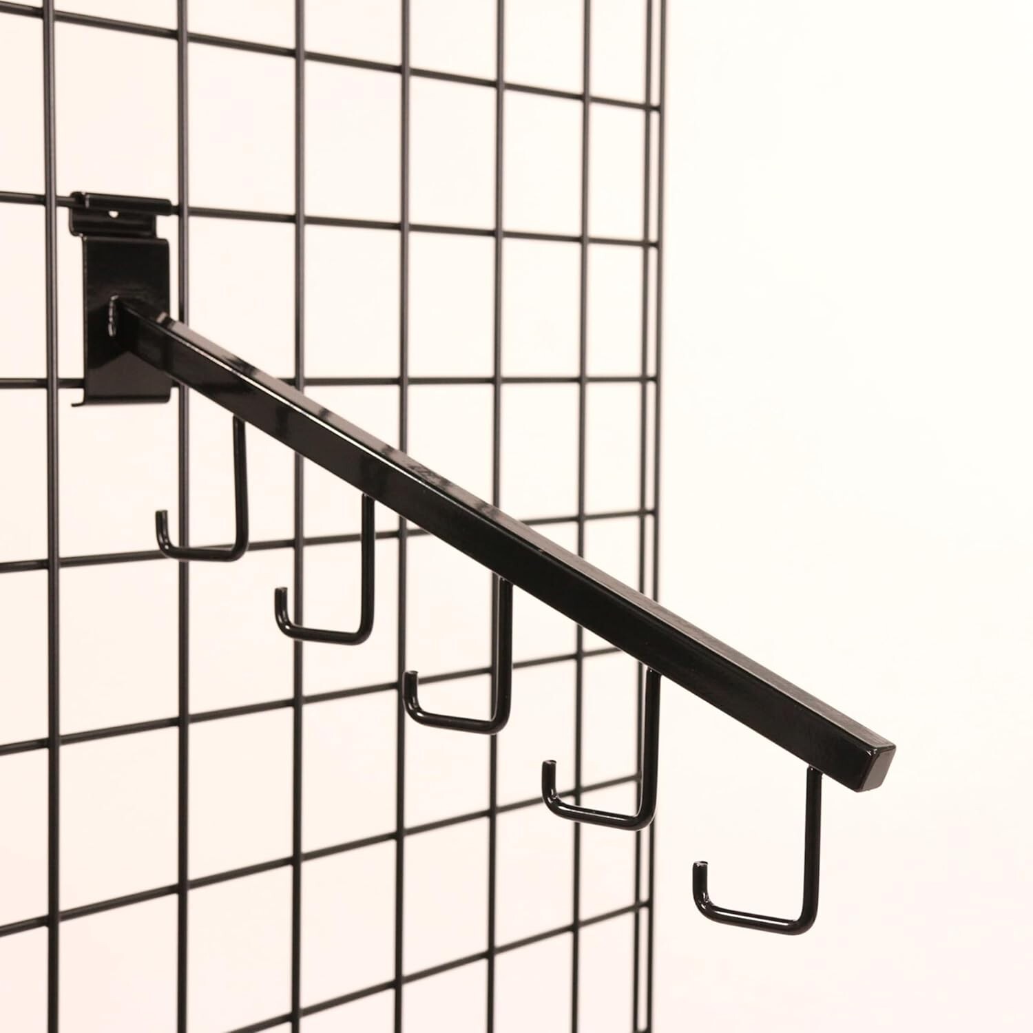 Set of 25 Wire Grid Black 5 J-Hook Waterfall Faceout Purses Handbags J Hooks